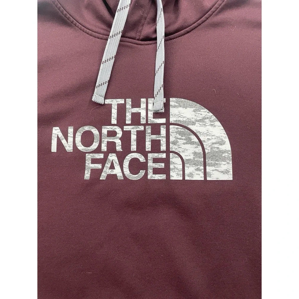 The‎ North Face Mens Burgundy Camo Logo Pullover Fleece Hoodie Maroon S/M